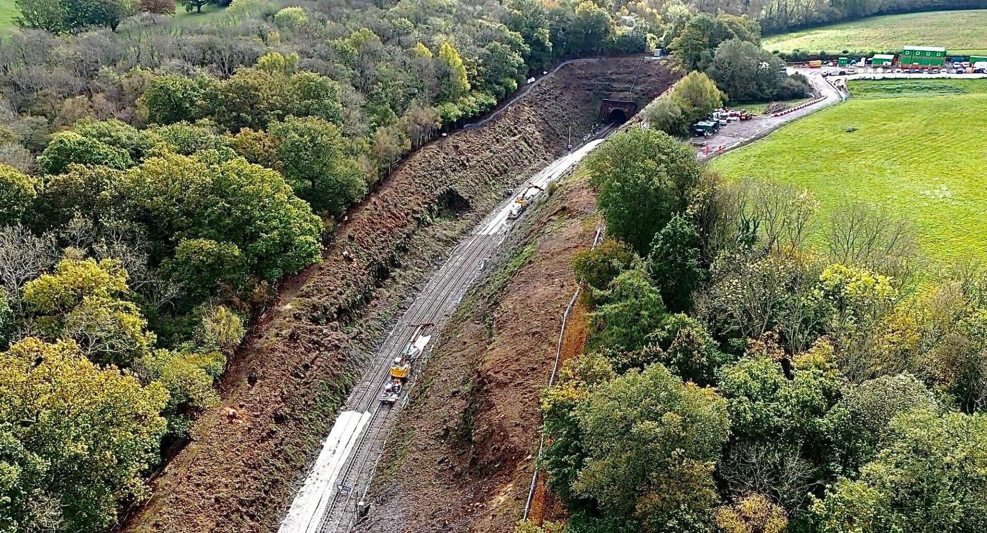 Wadhurst London aerial half completion, via Network Rail 