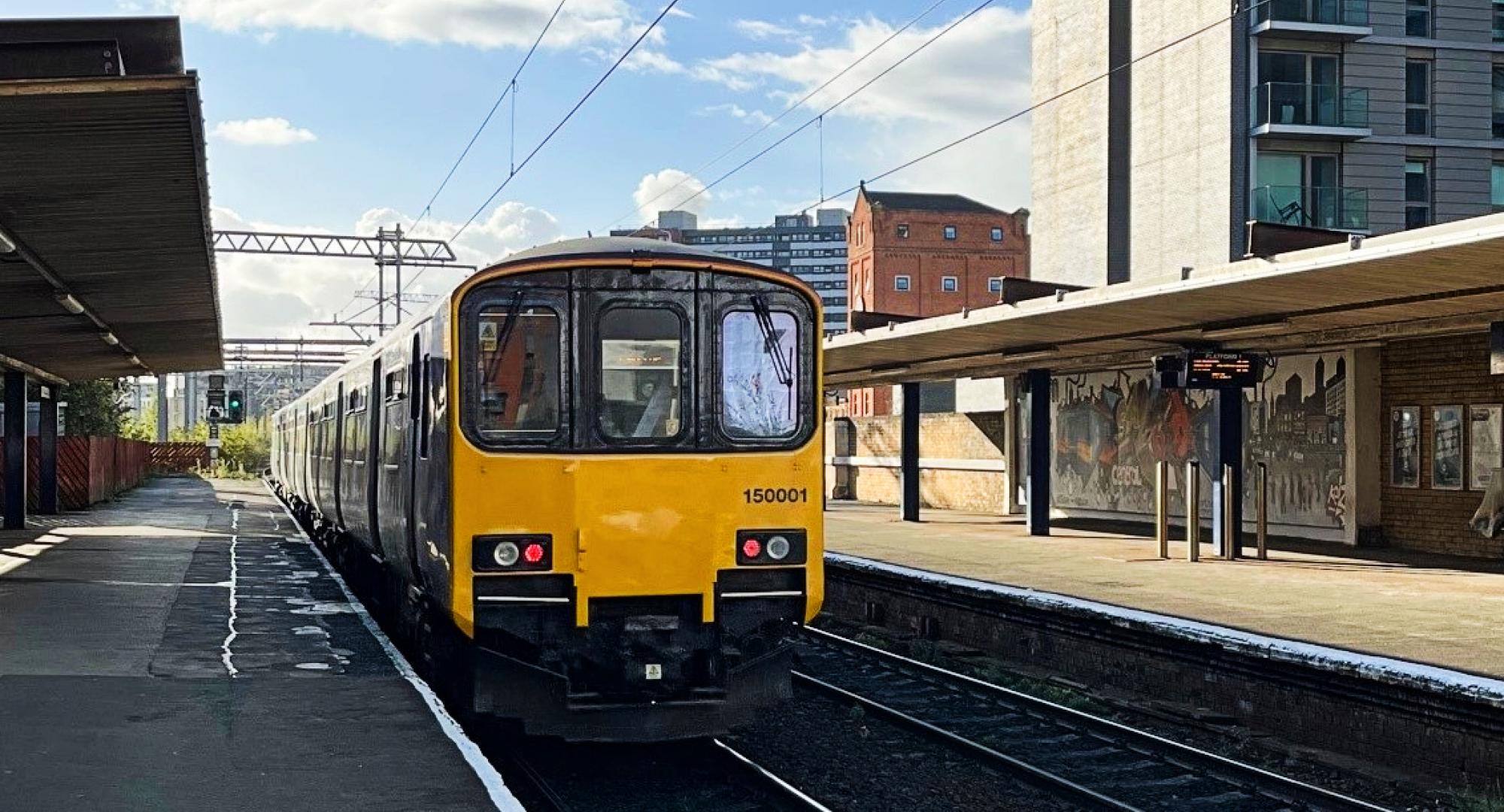 Northern train at Salford station, via Network Rail