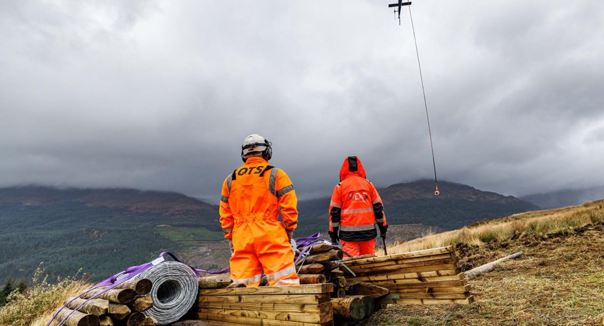 Helicopter airdrop, via Network Rail 