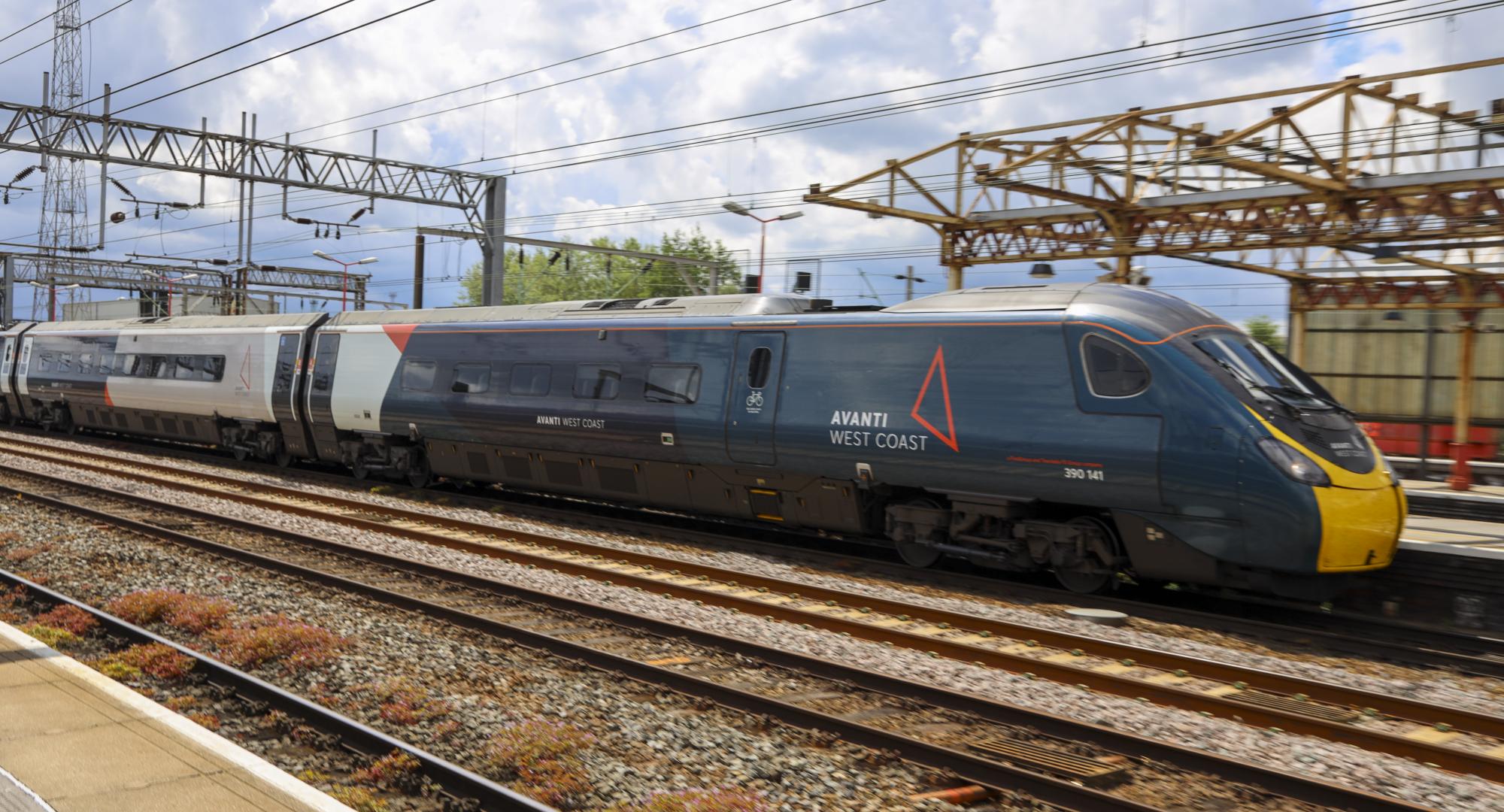 Avanti West Coast Pendolino Passenger Train at Crewe Railway Station, via Istock 