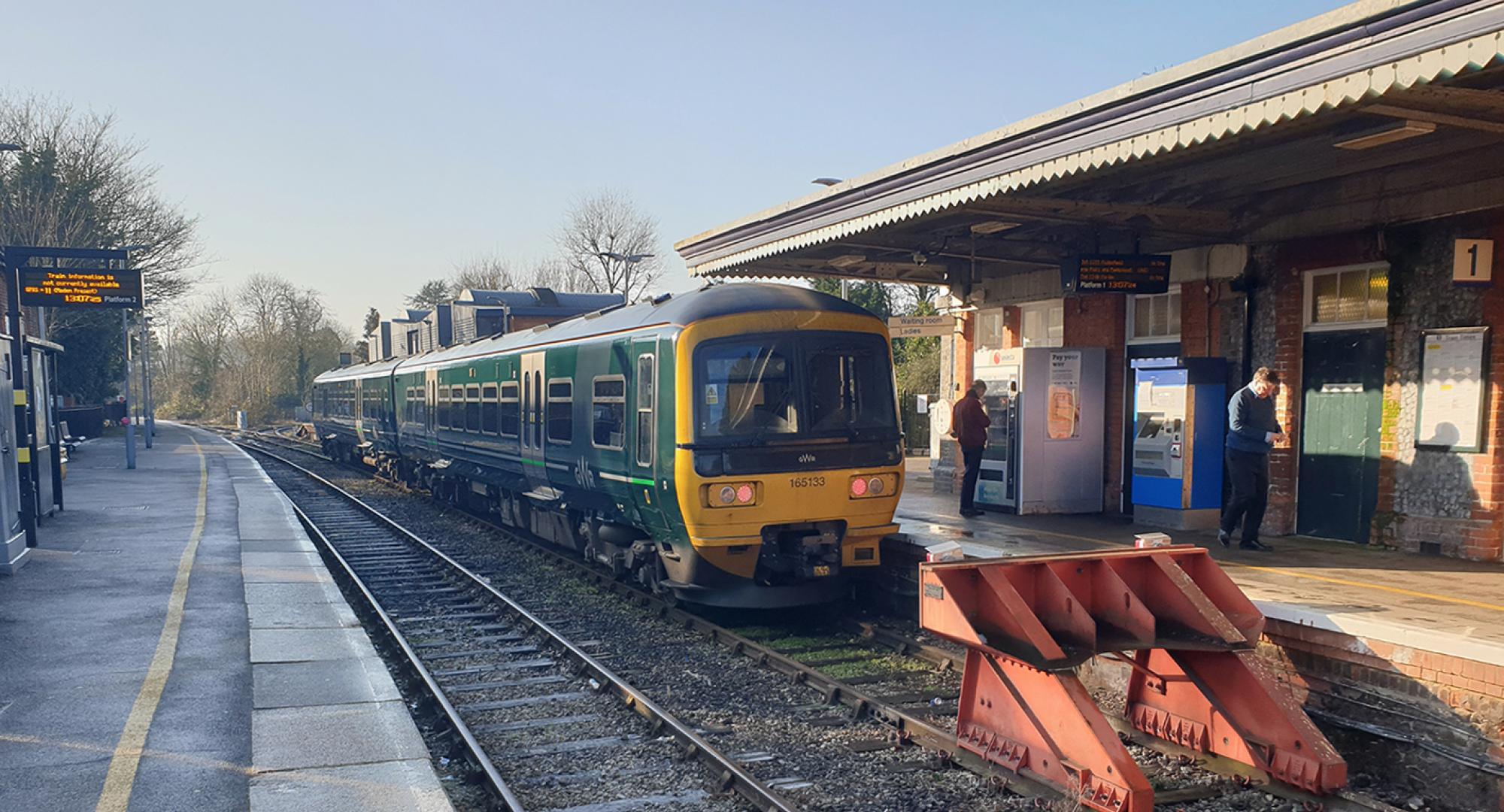  Bourne End railway station with Turbo 165 train 