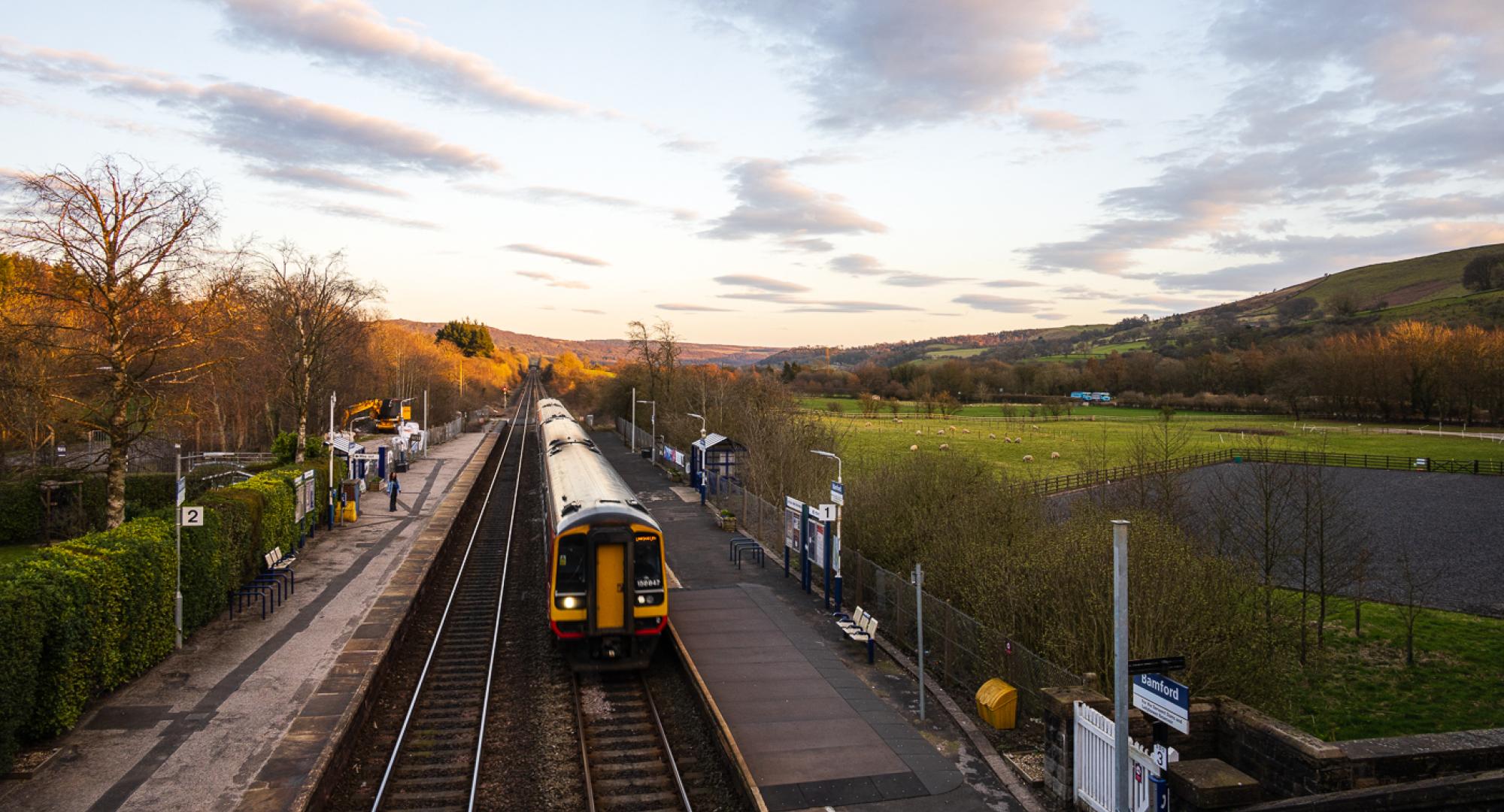 Bamford towards Sheffield, via Network Rail 