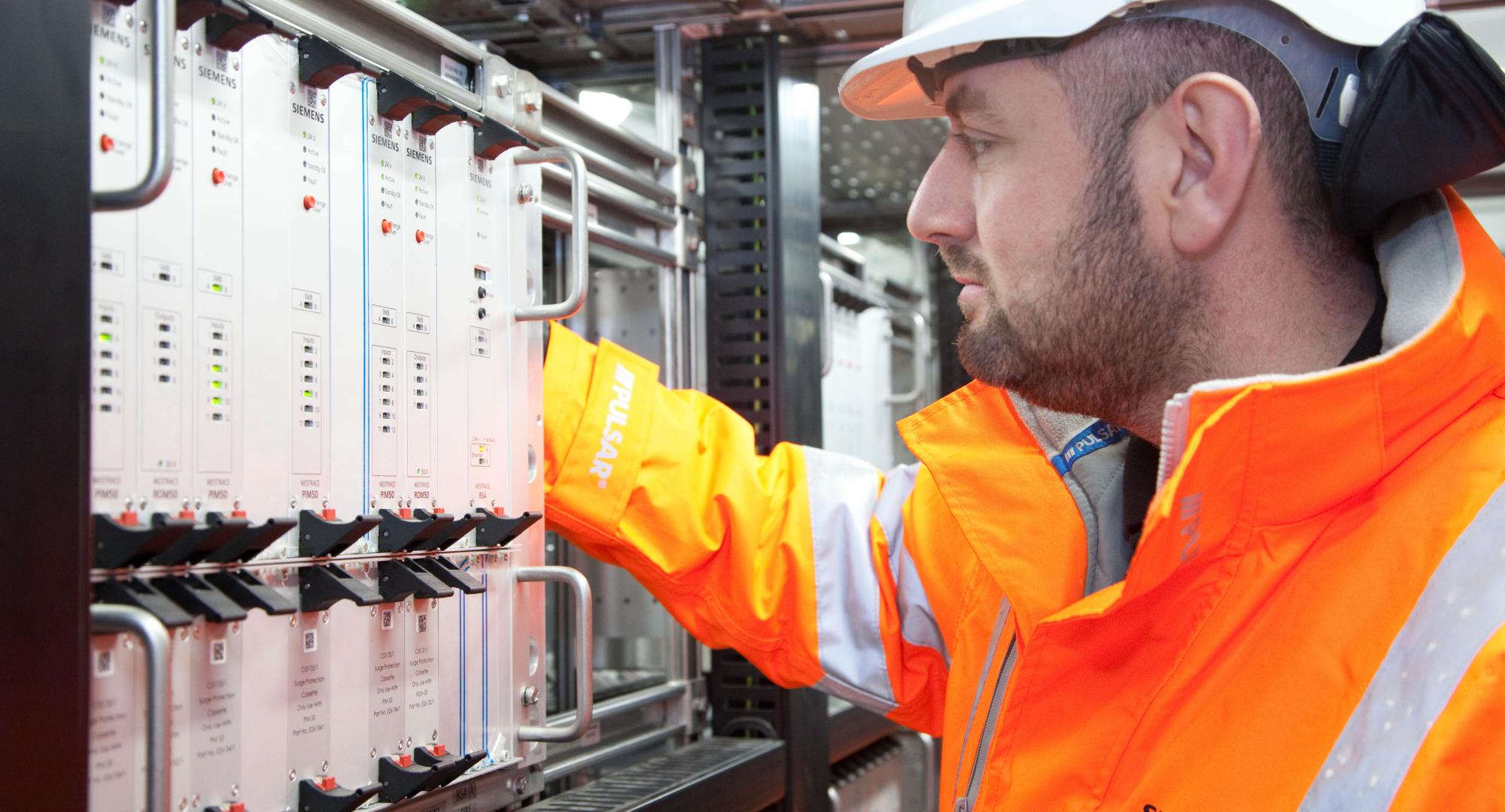 Engineer testing new signalling equipment, via Network Rail 