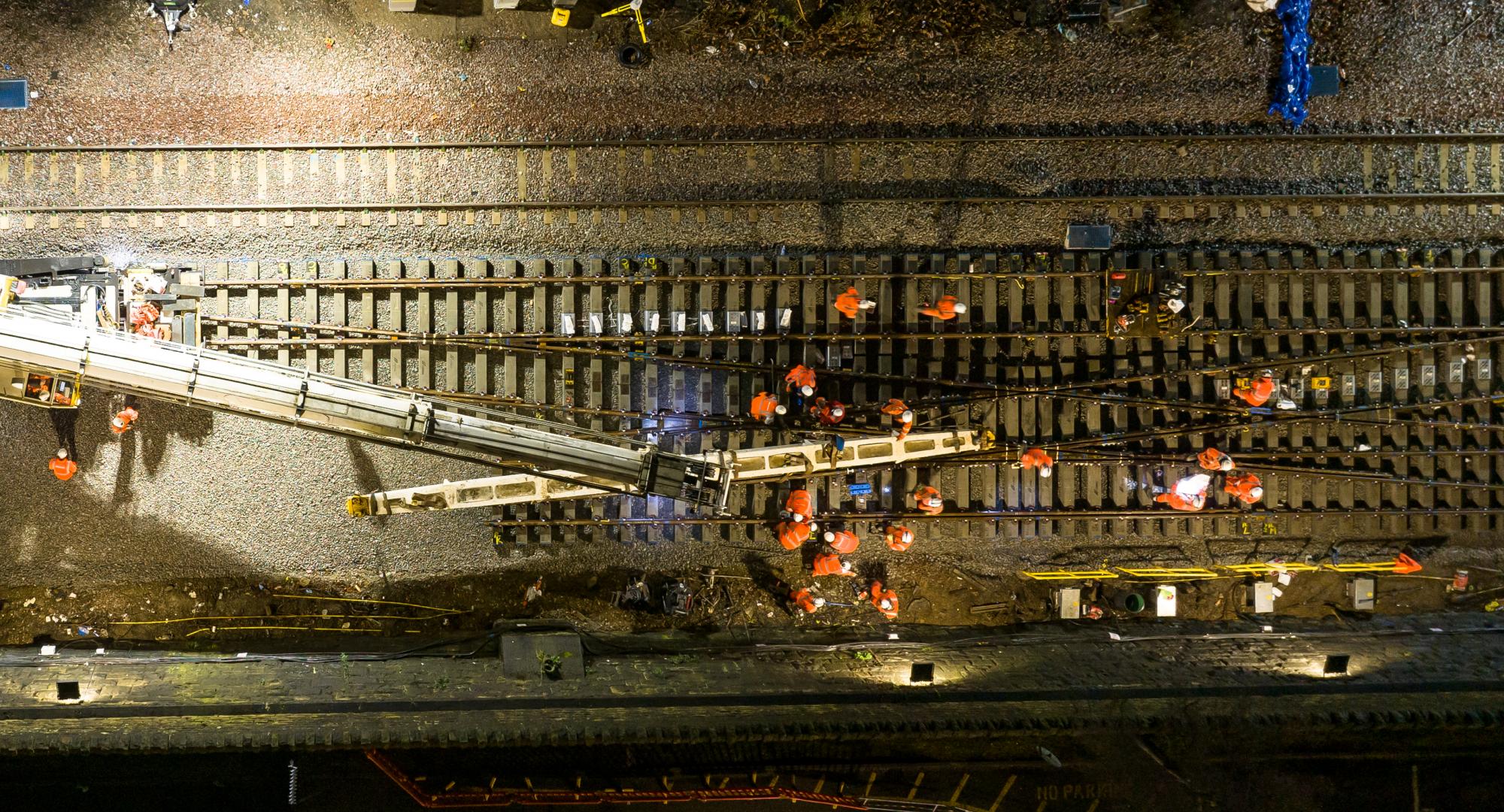 Installing new track crossing at Holbeck, Leeds, via Network Rail