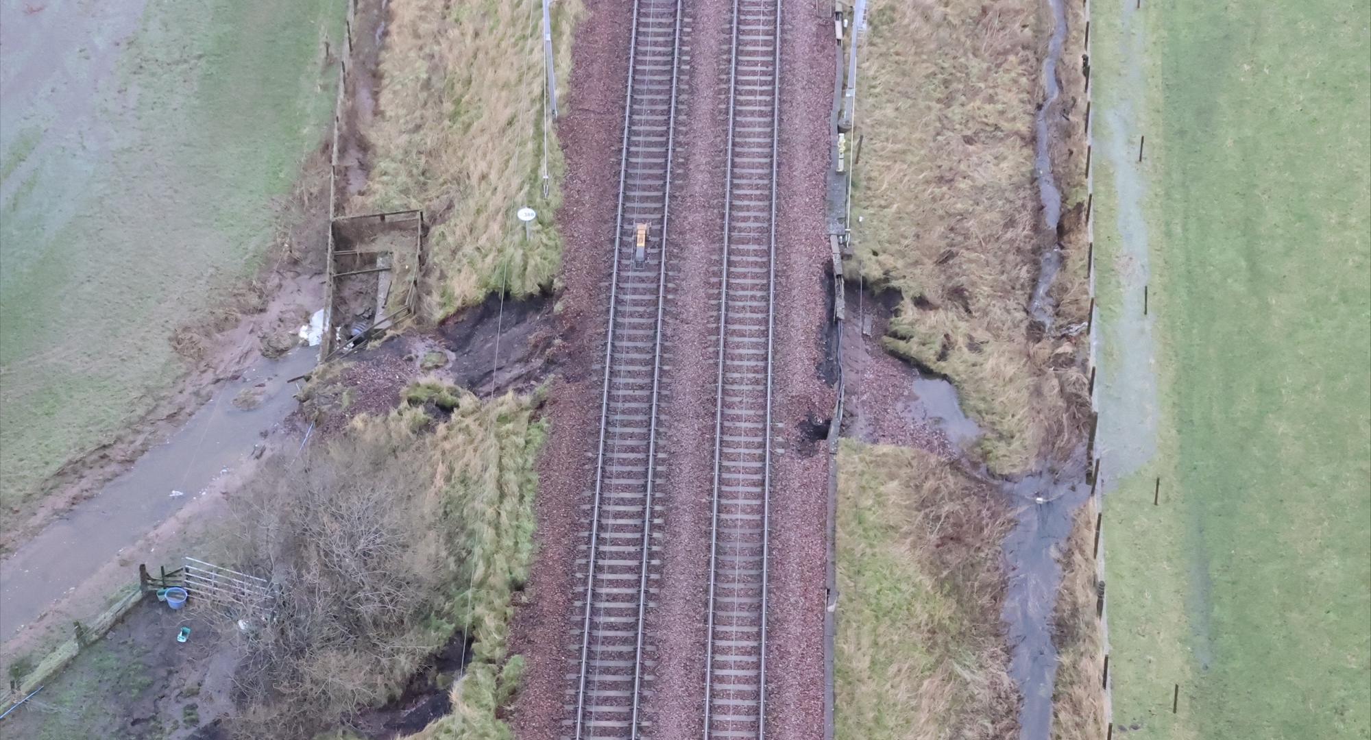 West Coast Mainline landslip, via Network Rail 