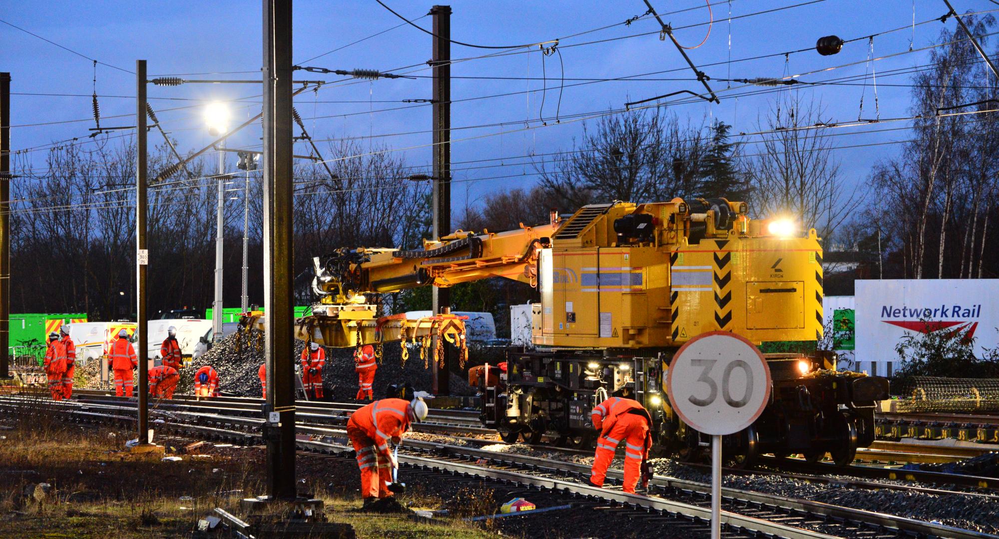 Network Rail teams upgrade the tracks at York station, via Network Rail 