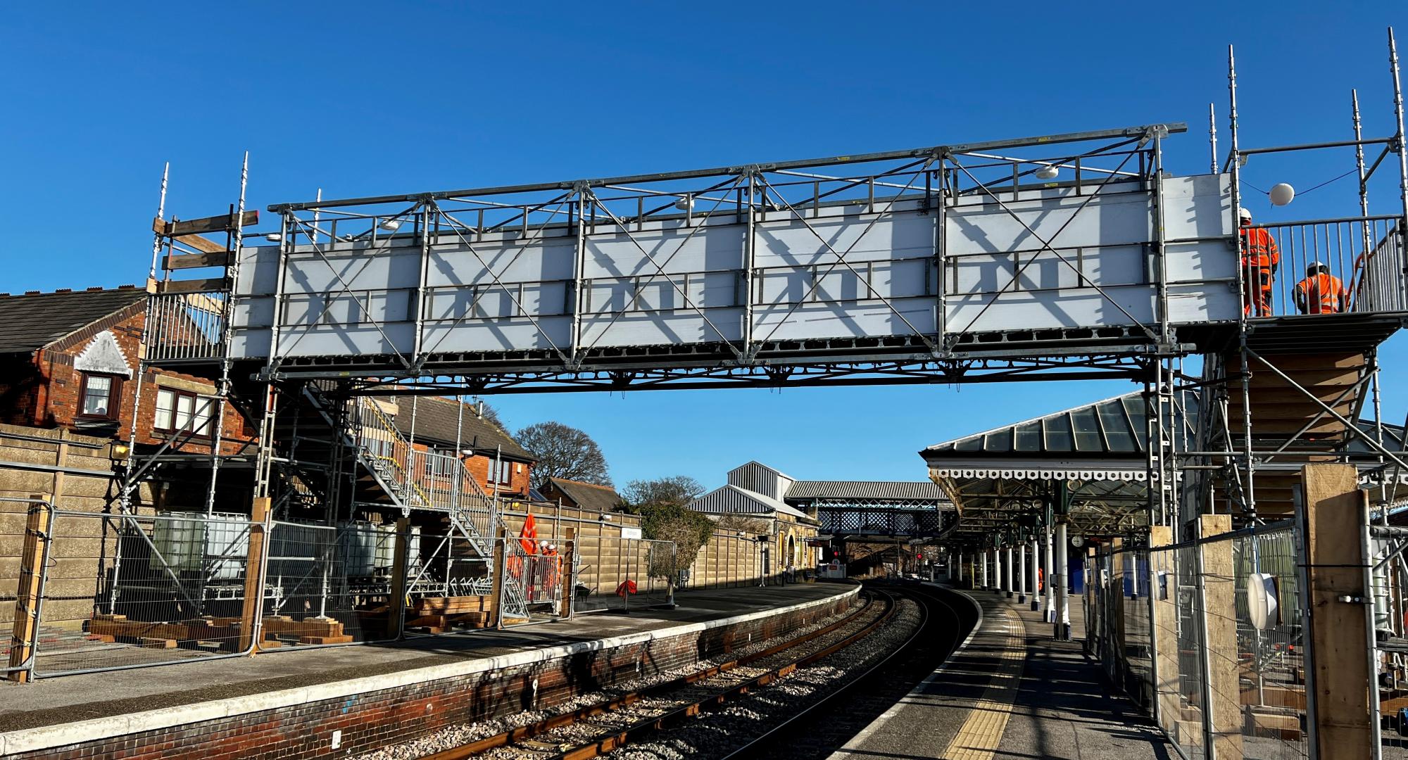 Bridlington station temporary footbridge, via Network Rail 