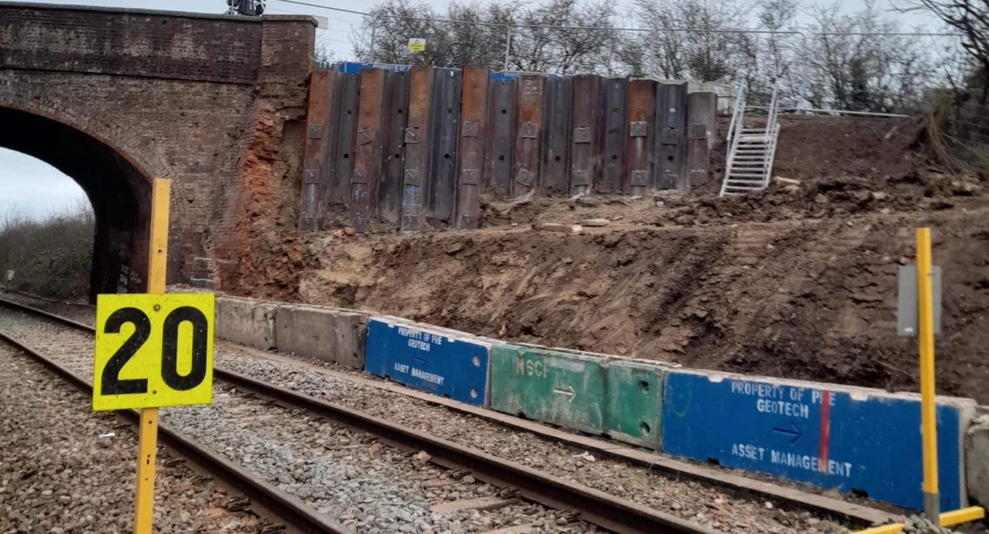 Yarnton road over rail bridge following repairs, via Network Rail 