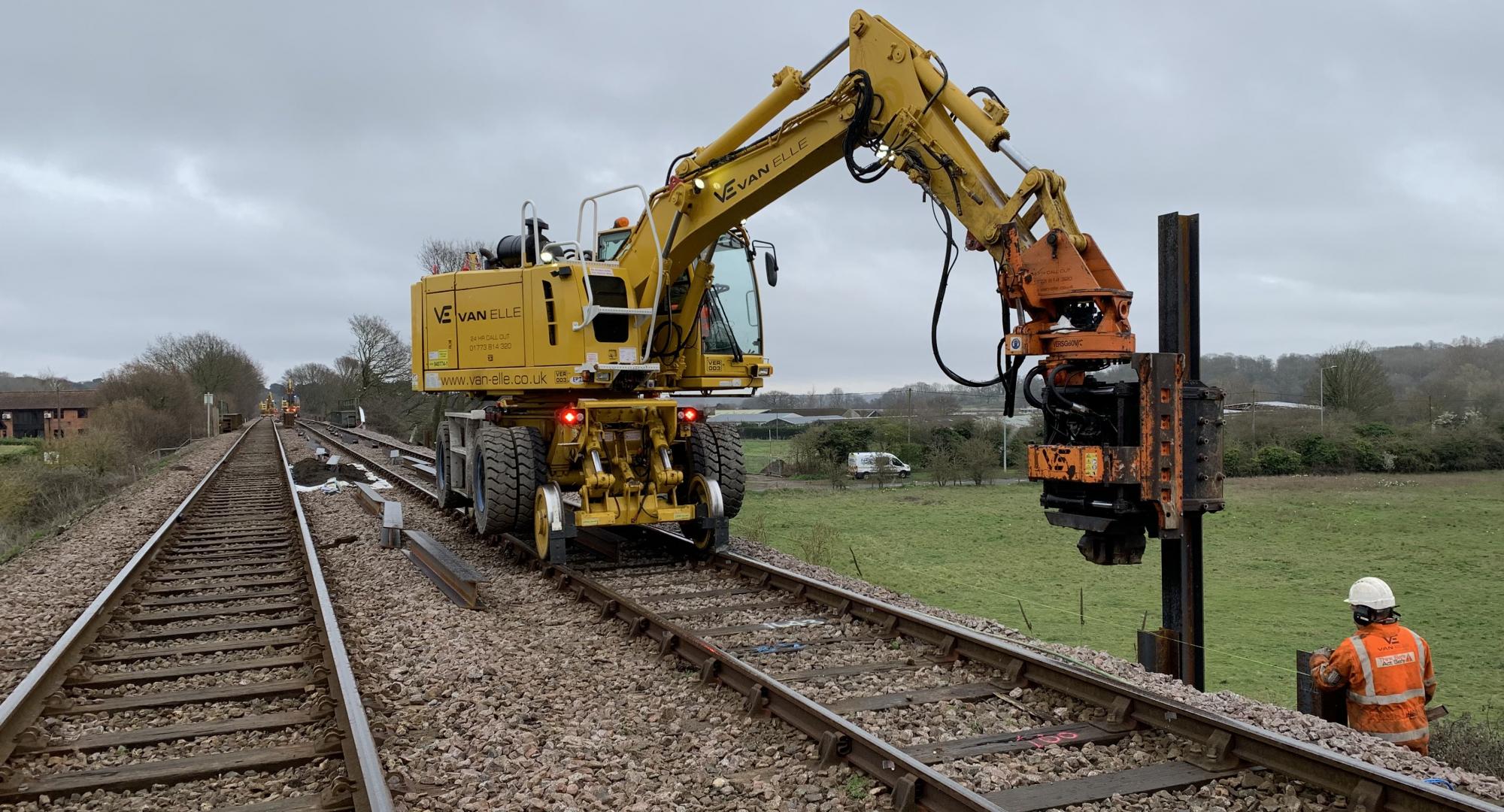 Installing piles to form strong foundations, via Network Rail 