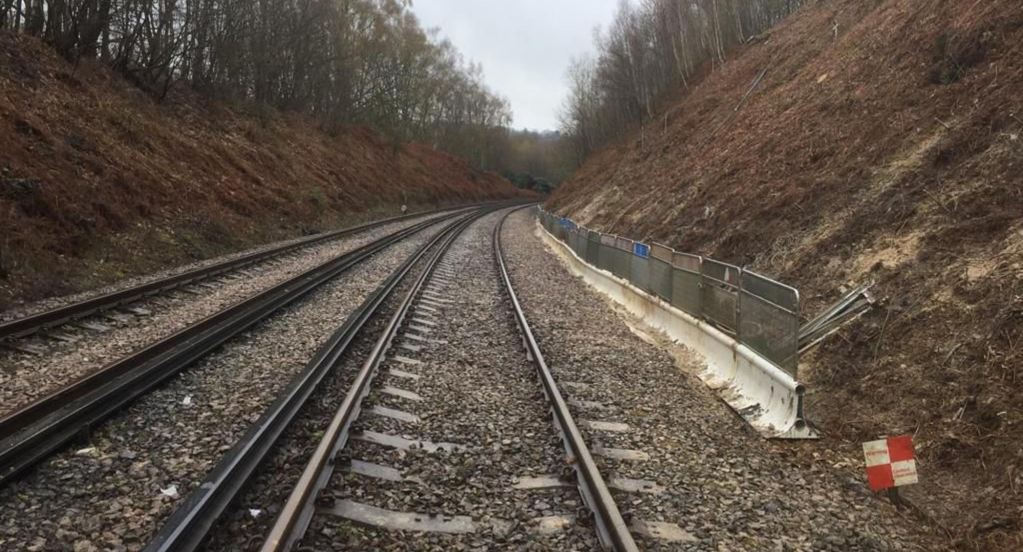 Soil nails and wire mesh have been installed at Snape Wood, via Network Rail 