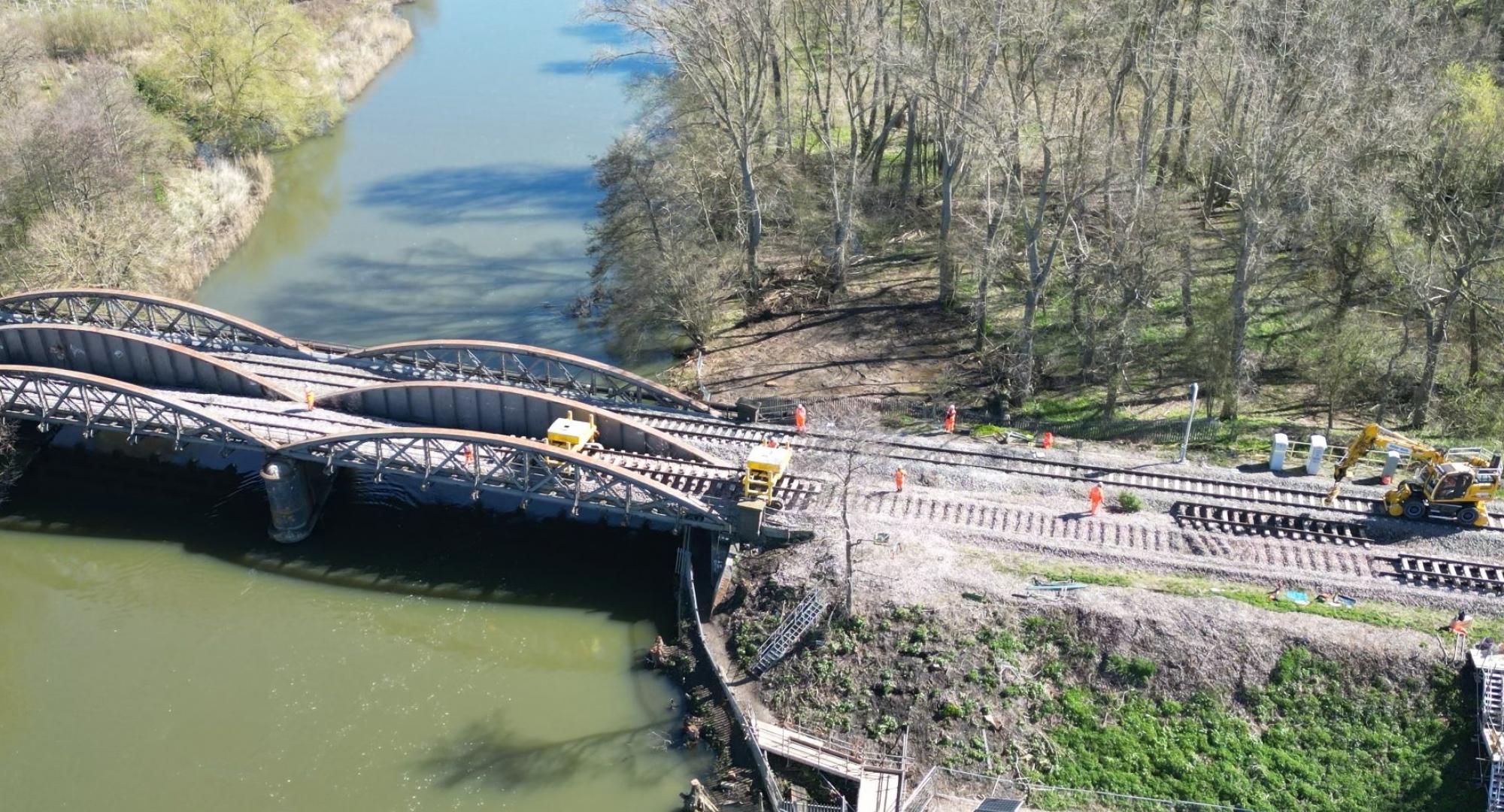 Aerial view of Nuneham viaduct, via Network Rail 