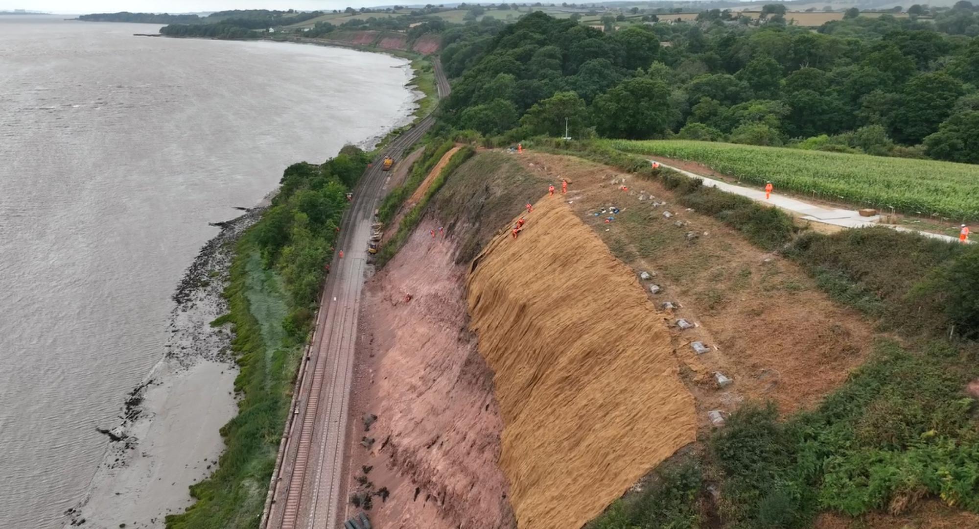 Work to secure Seven Estuary line cliff-side begins after three landslips this year