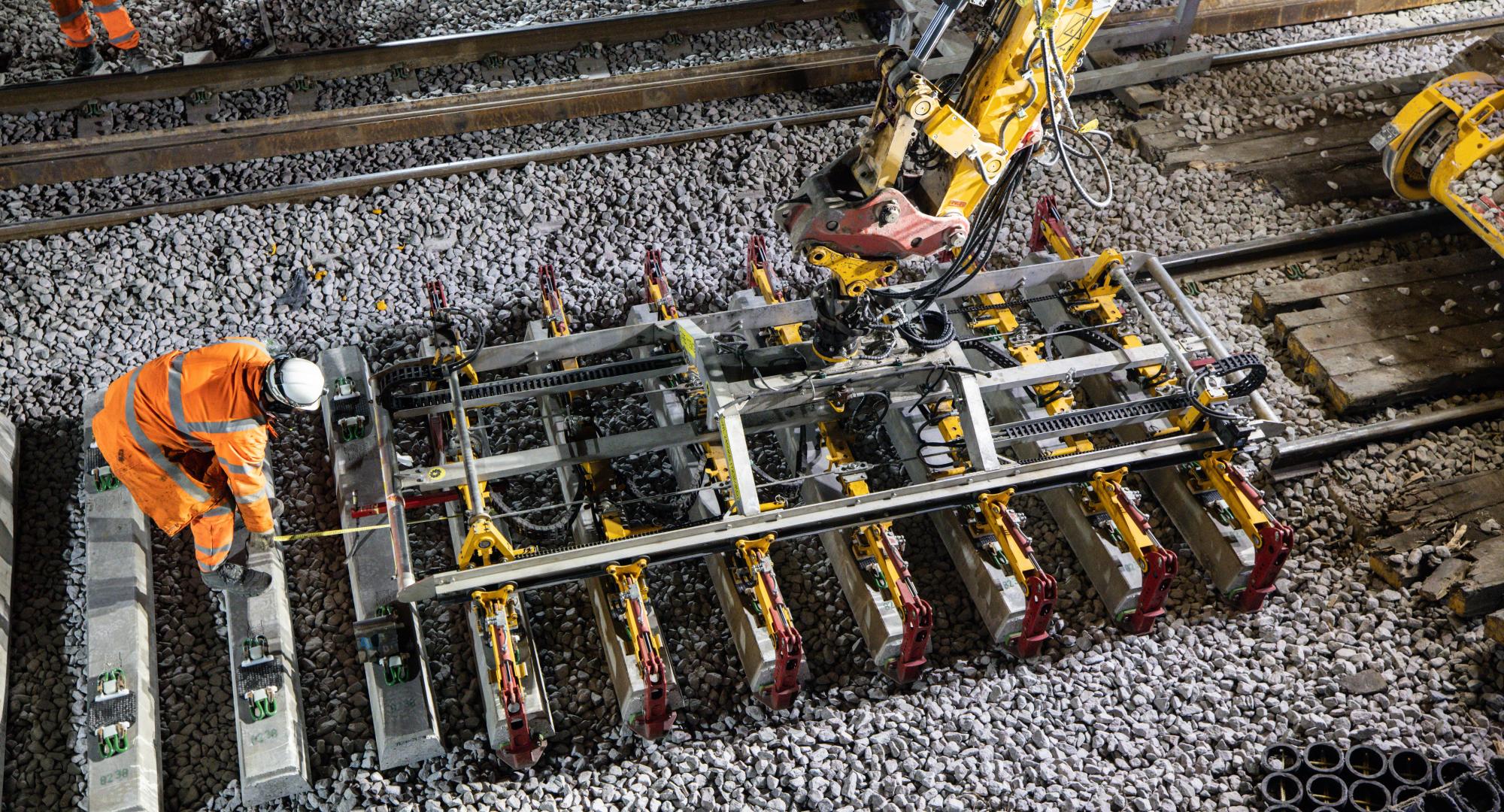 Engineers working on the railway in Huddersfield