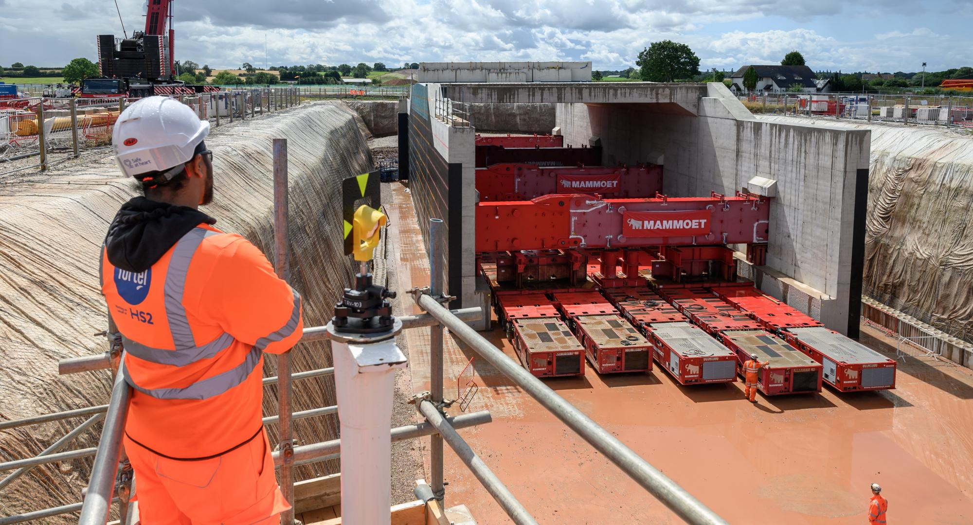 Giant single span bridge structure driven into place by HS2