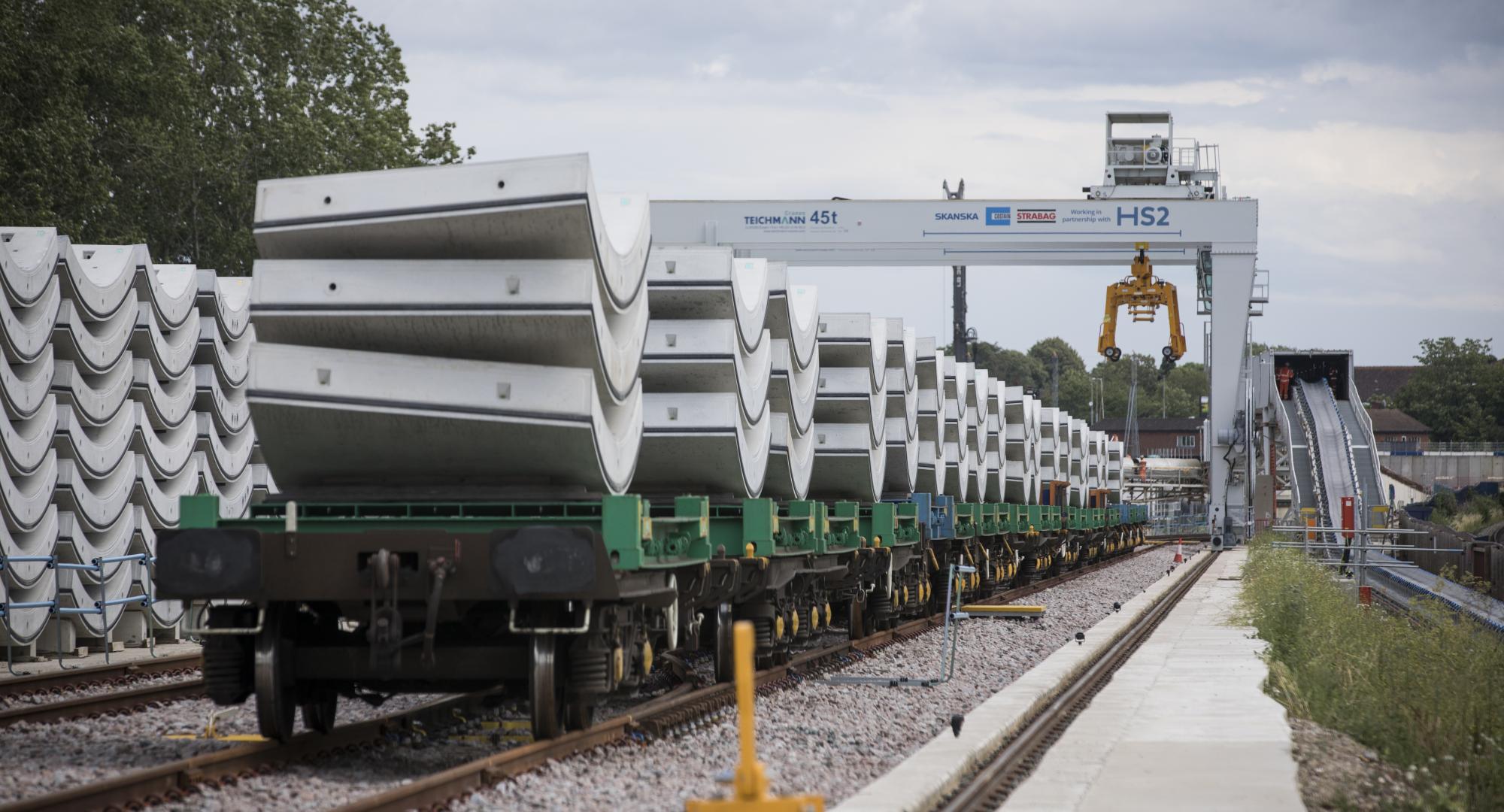 Rail deliveries of HS2’s tunnel ring segments in London remove a million miles of lorry journeys