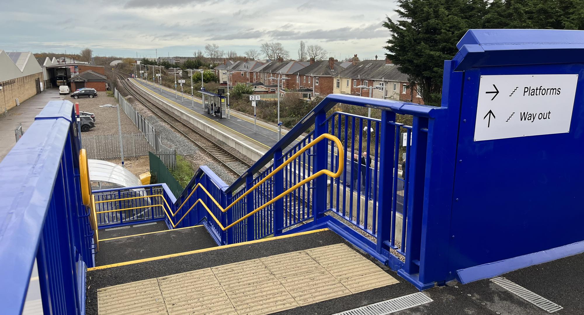 New footbridge at Billingham station, Network Rail