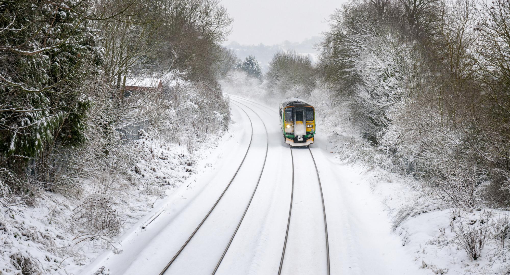 Train in the snow