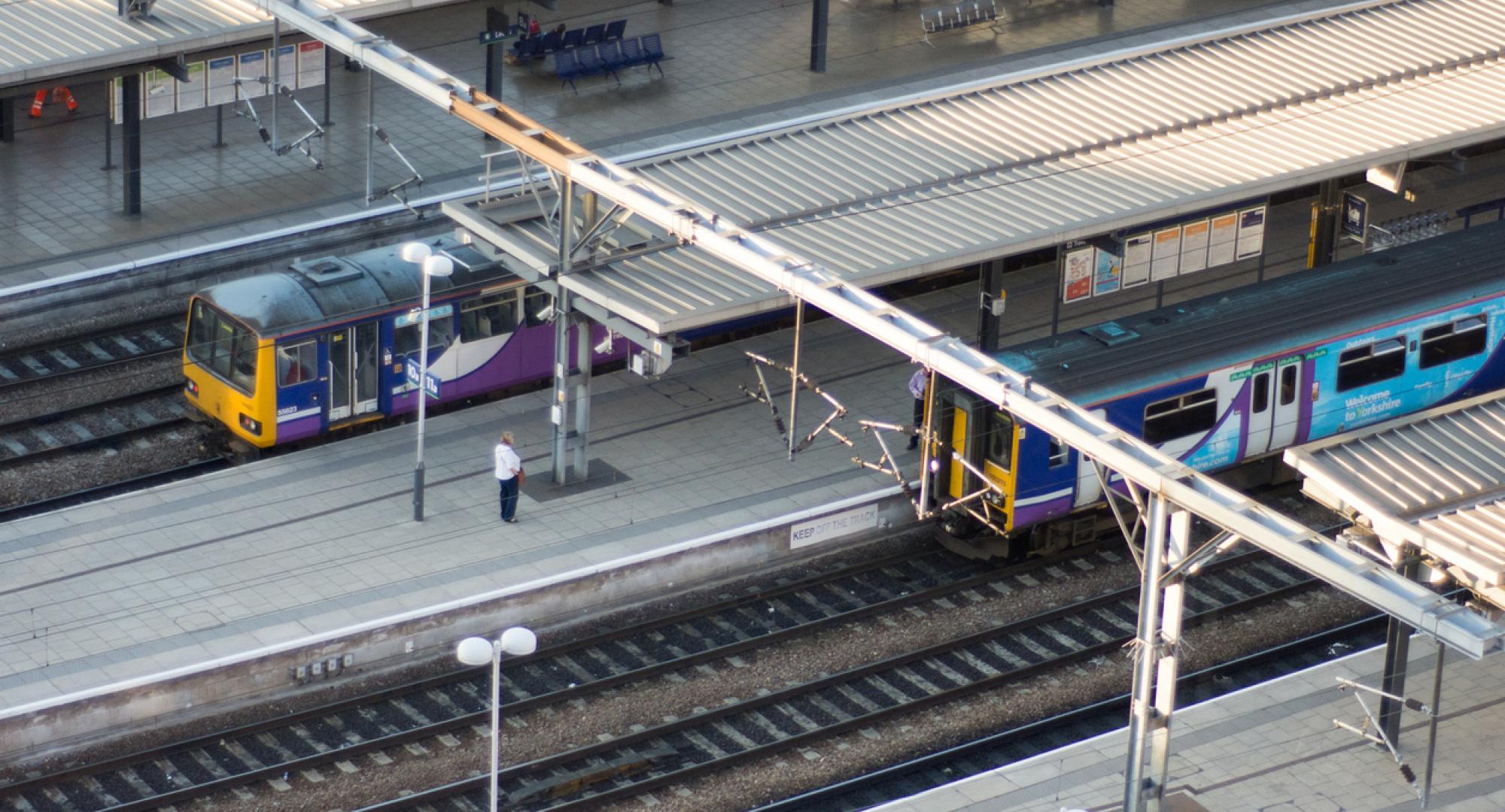 Northern trains at Leeds City Station