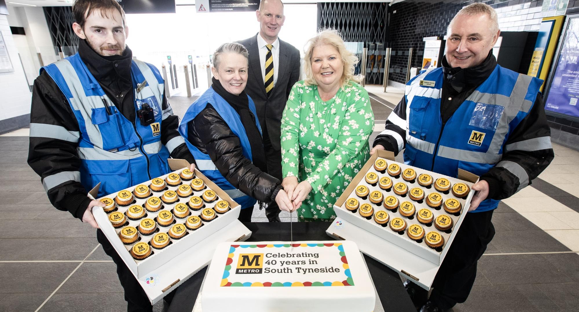 Tyne and Wear Metro line in South Tyneside 40th anniversary cake