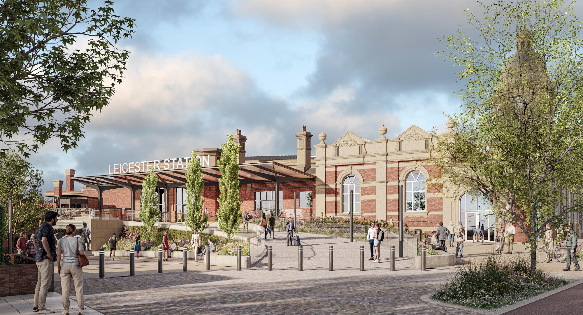 Leicester railway station rendered image