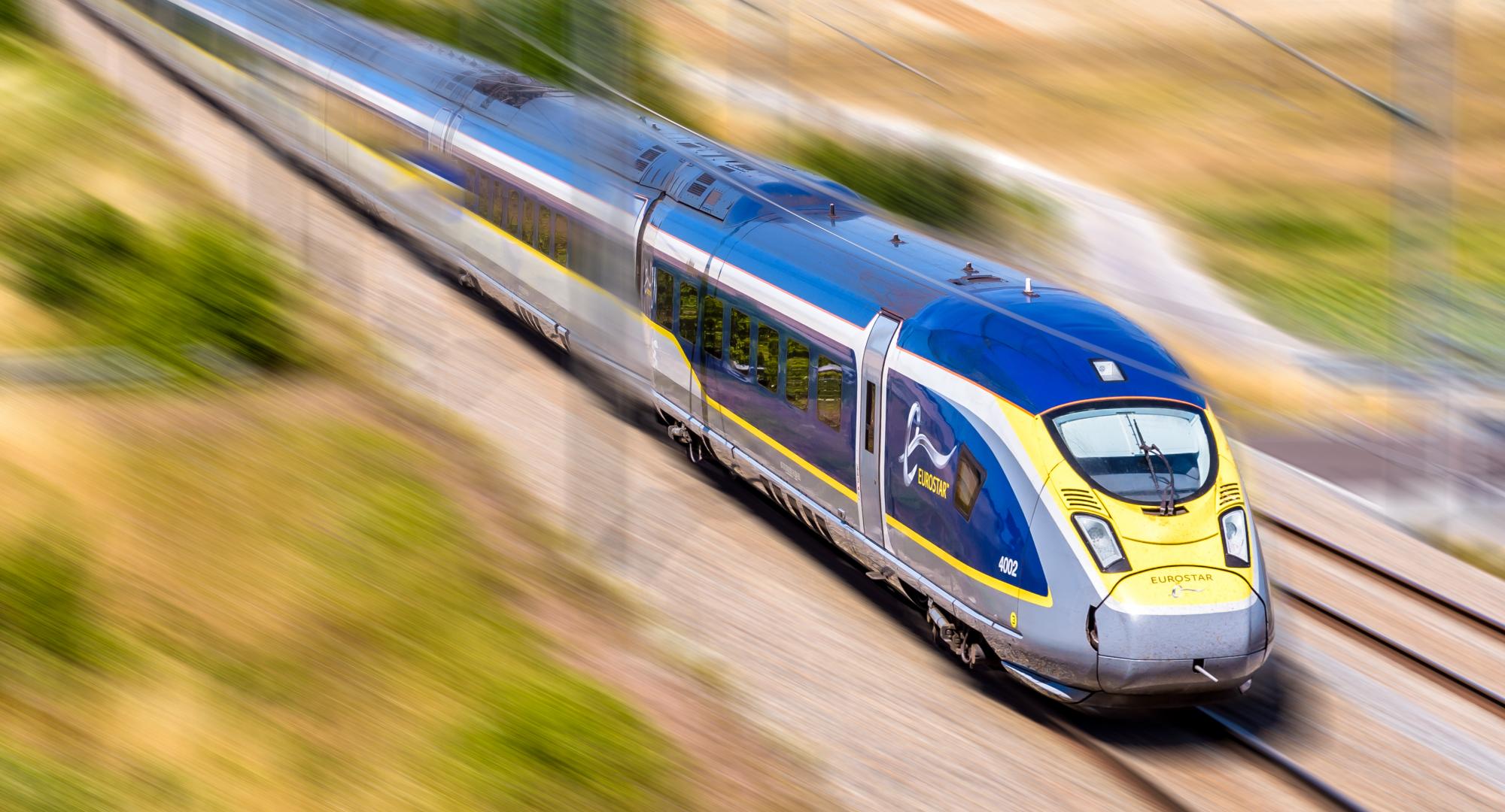 Eurostar in French countryside