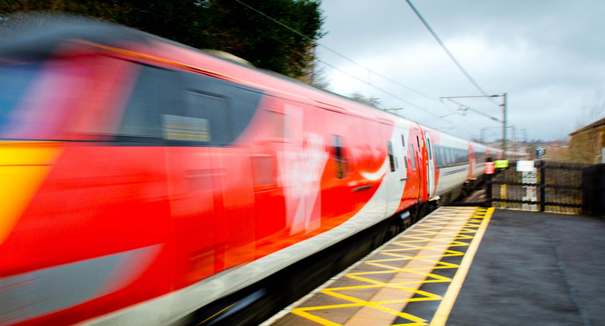 Virgin train going through Chester le Street