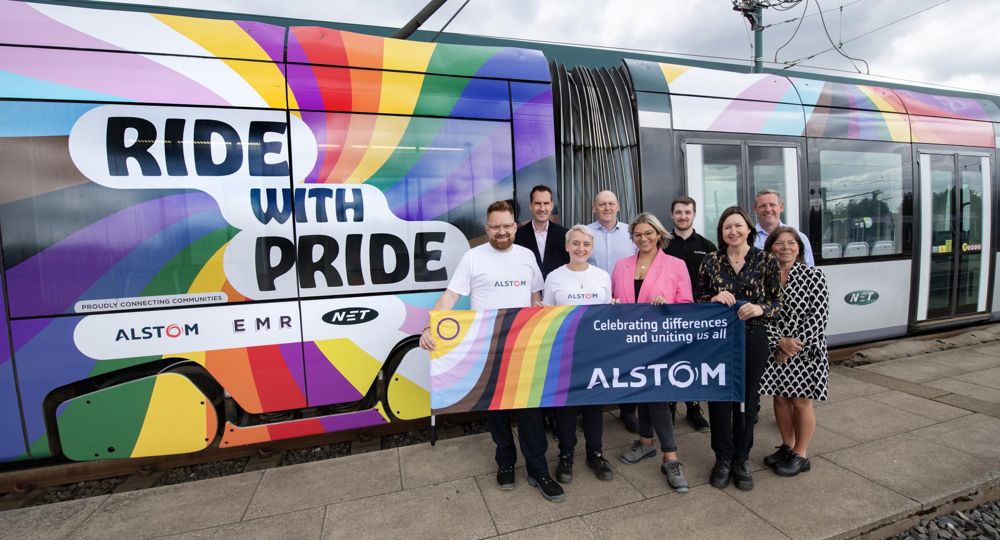 Alstom staff with 'trambow'