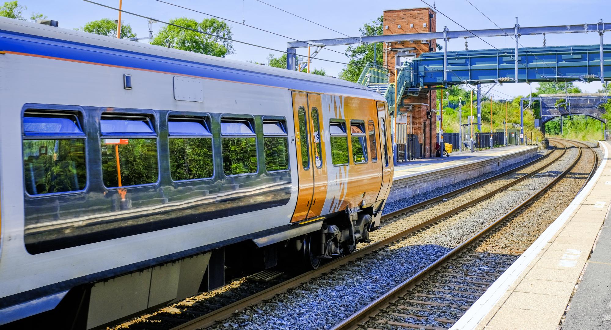 Electrified train in England