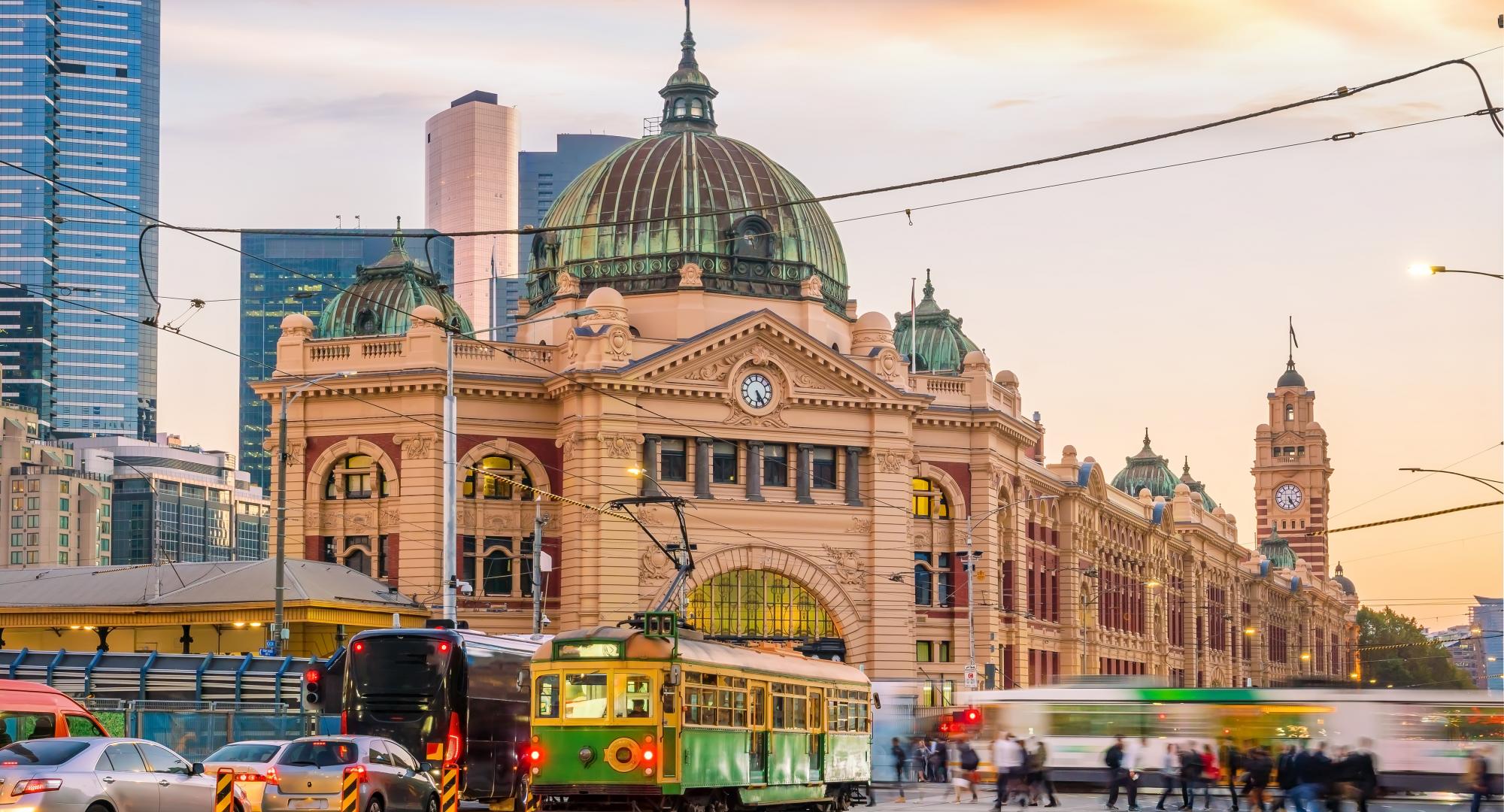 Tram in Melbourne city centre