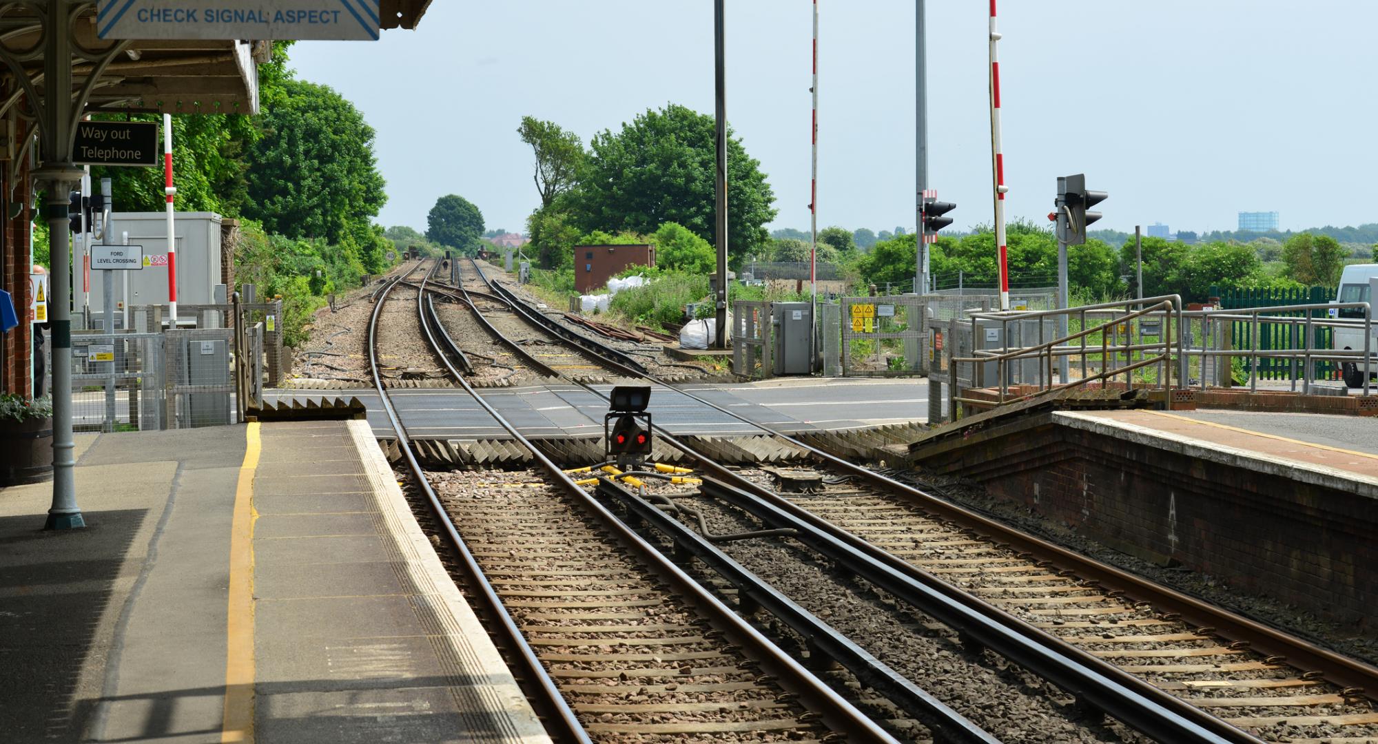 Rail crossing near station