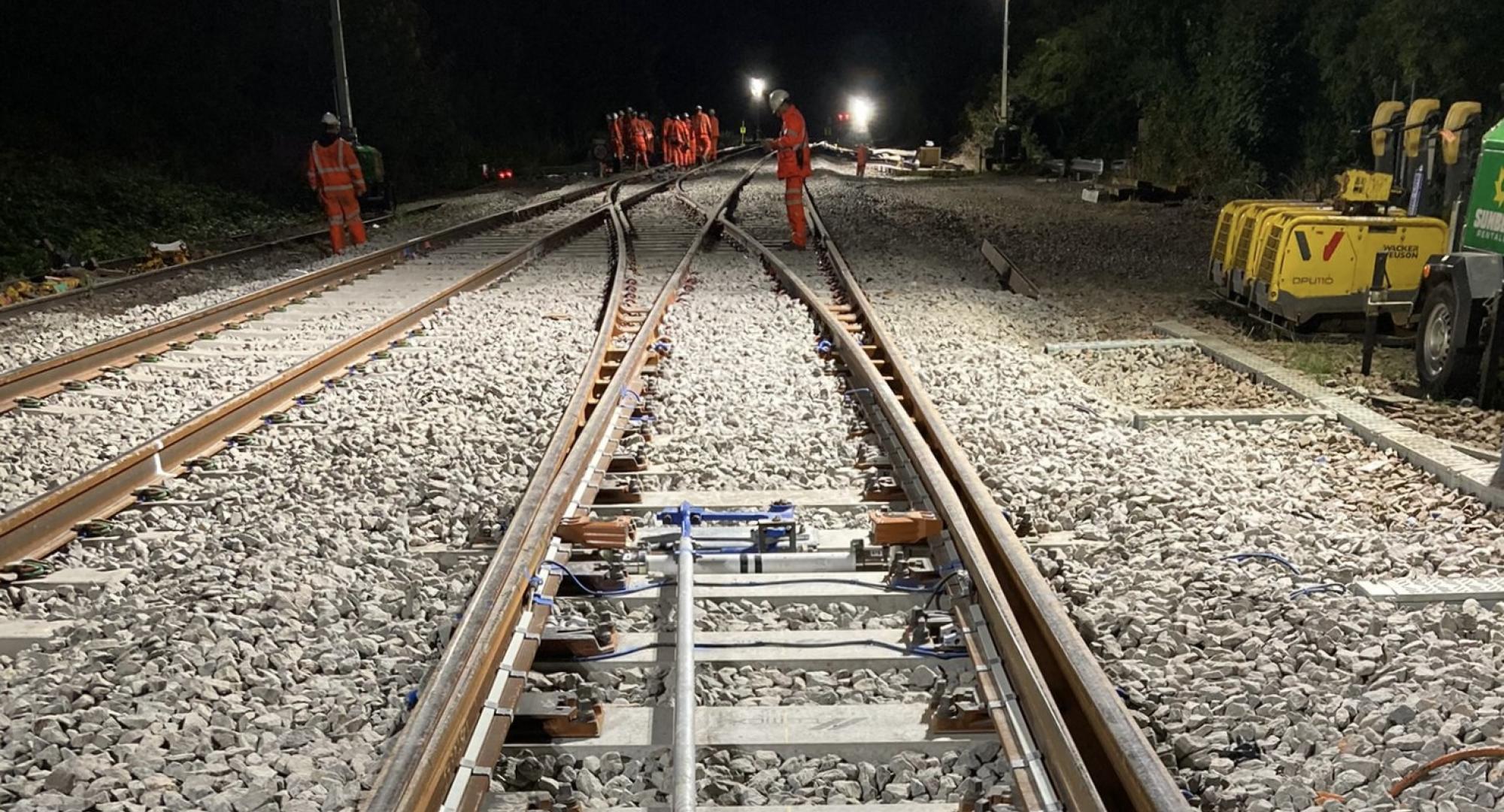 Engineers work at Knighton Junction