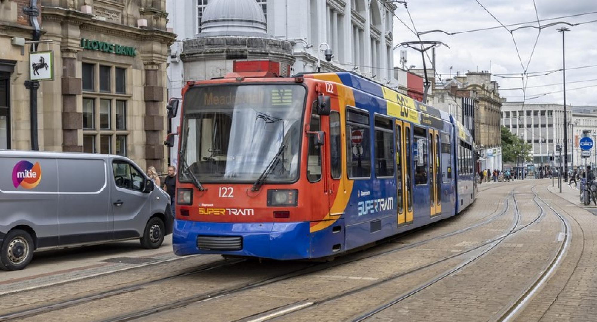 Supertram in Sheffield city centre