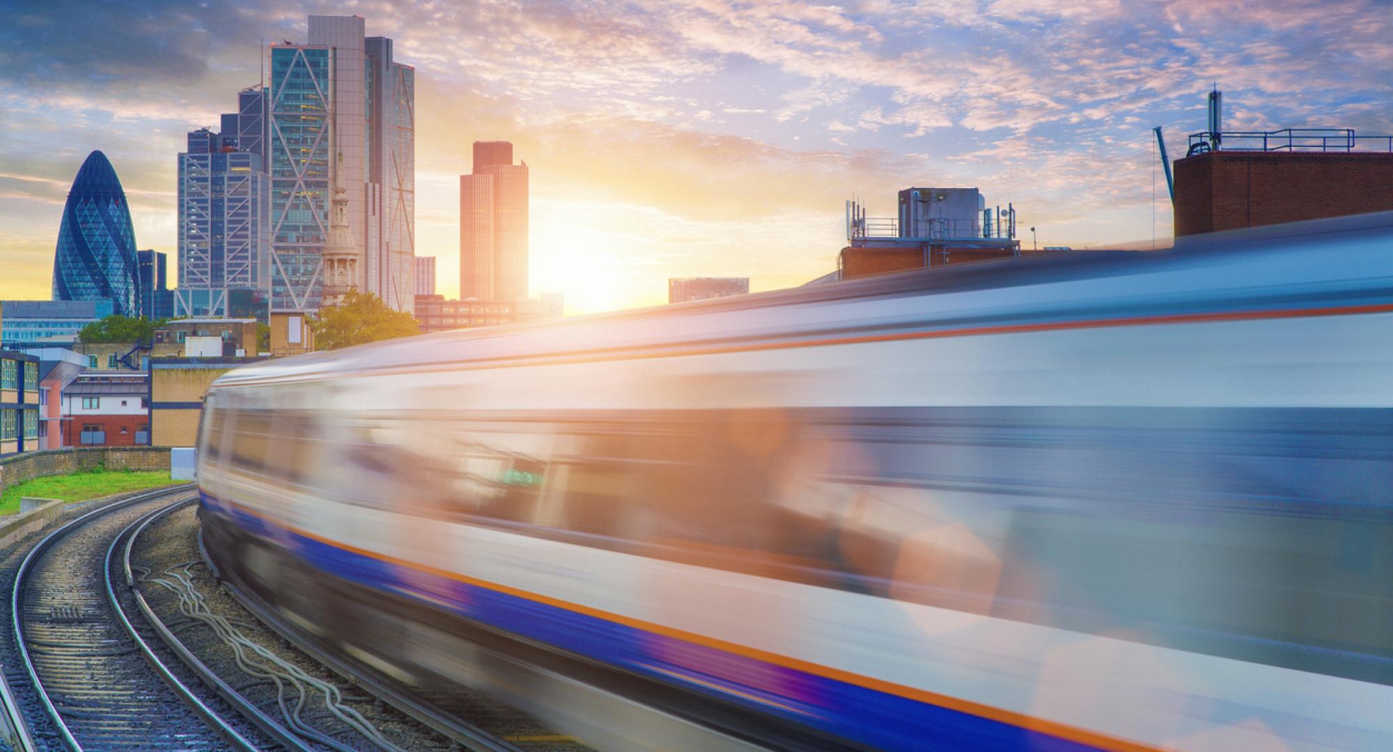 A fast train in London