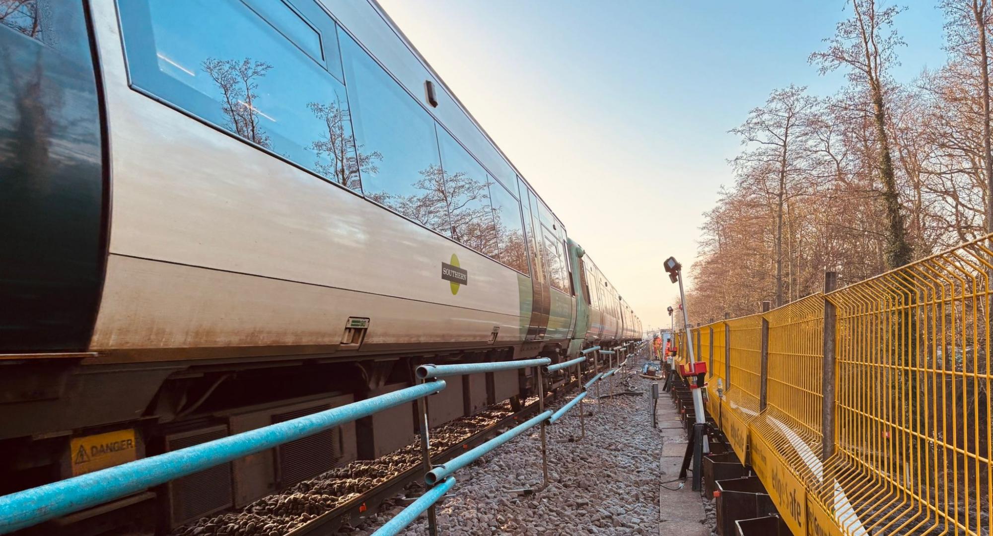 Southern Train passes landslip repair