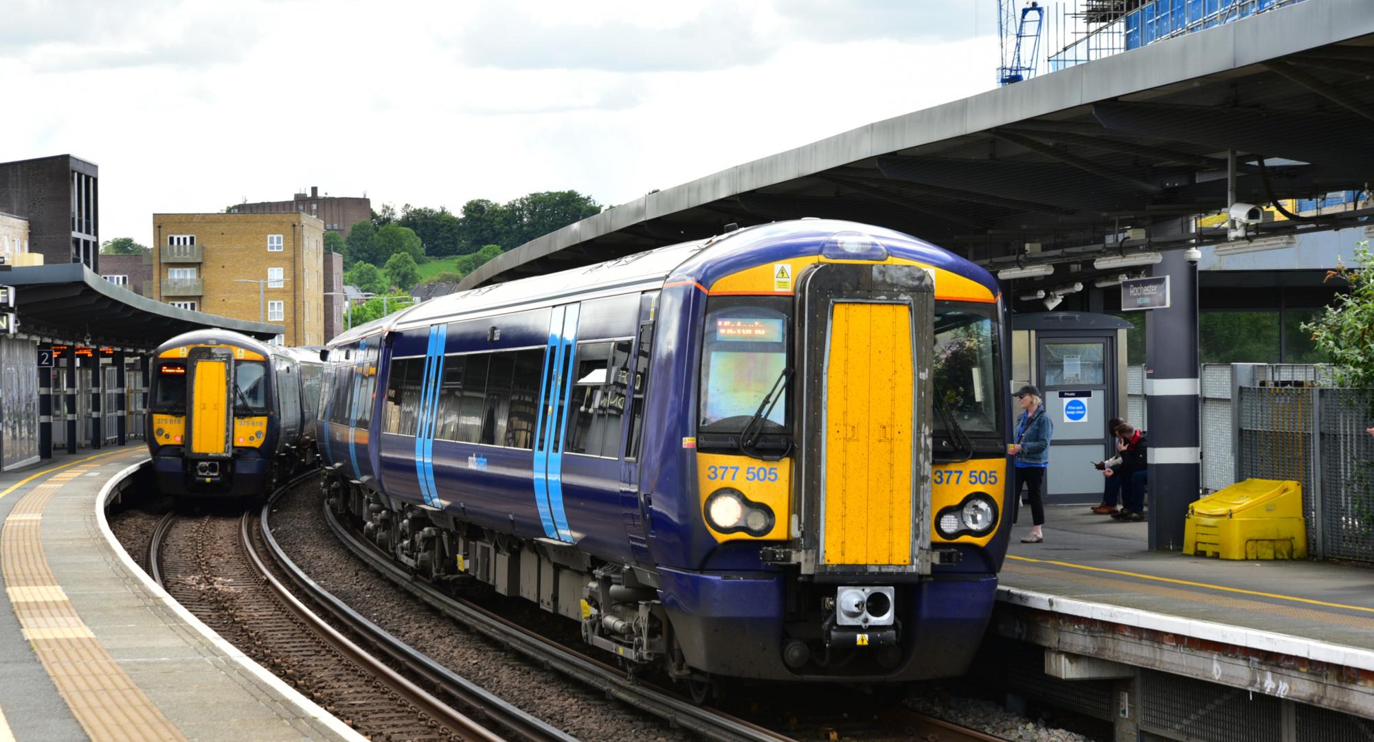 Class 377 train pulling into Rochester