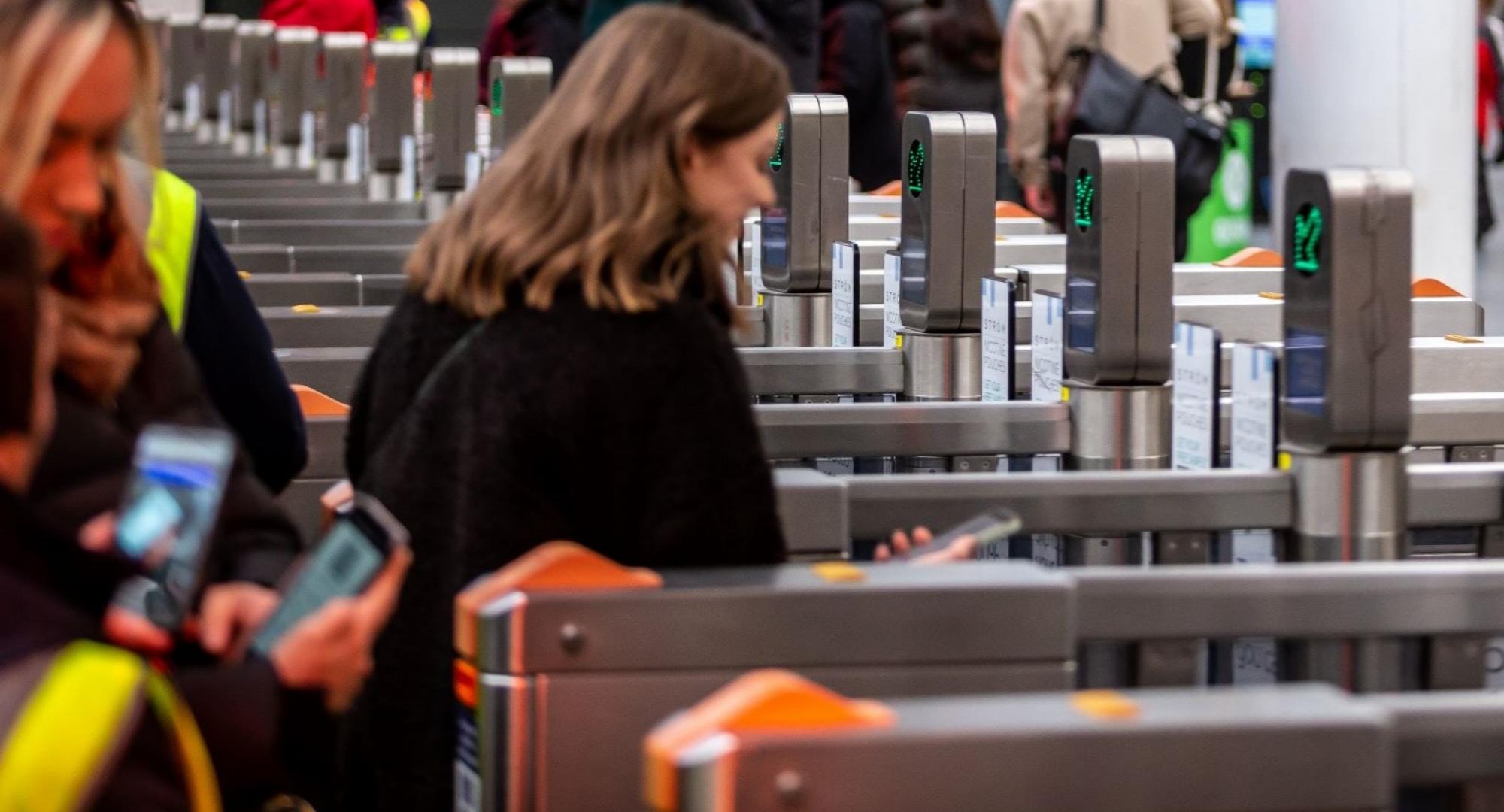 Customer at ticket gateline