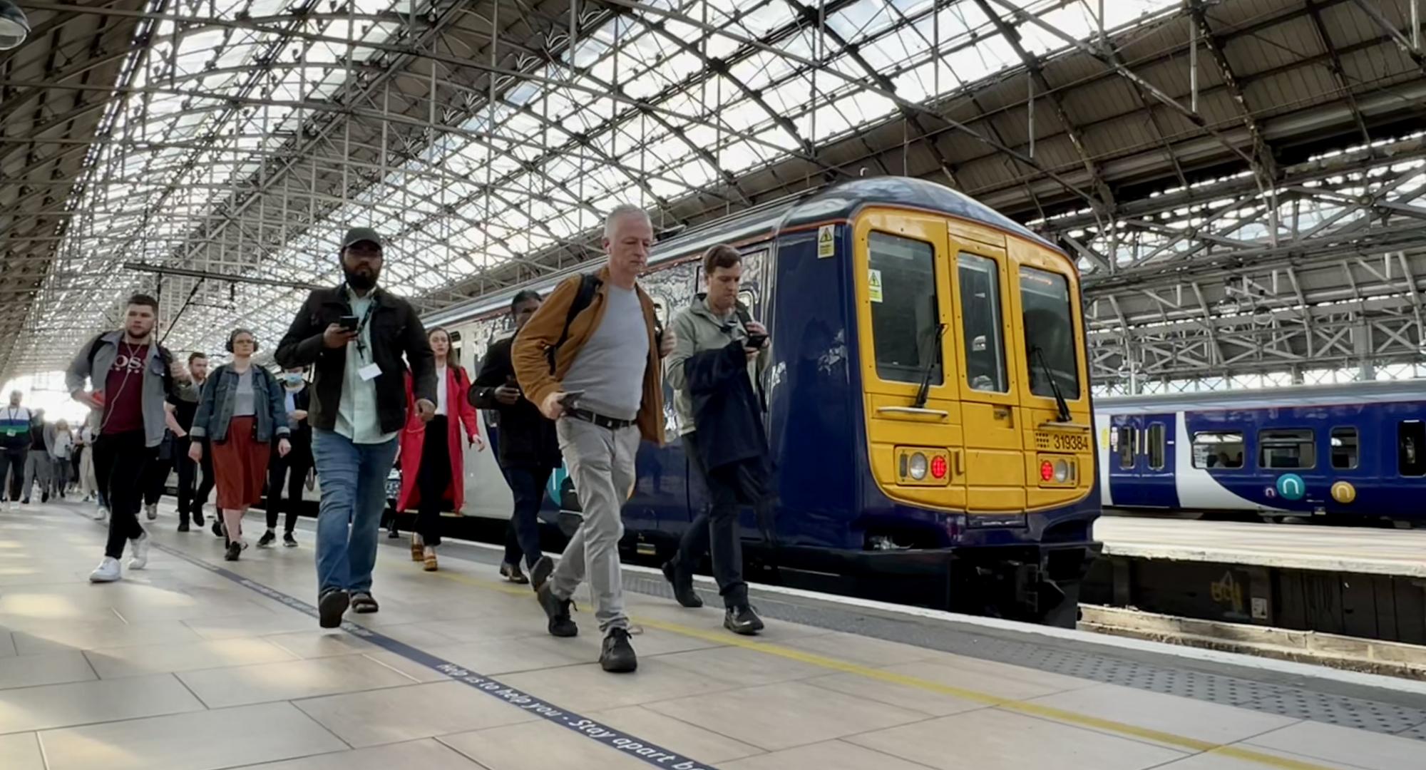Manchester Piccadilly Train with Passengers
