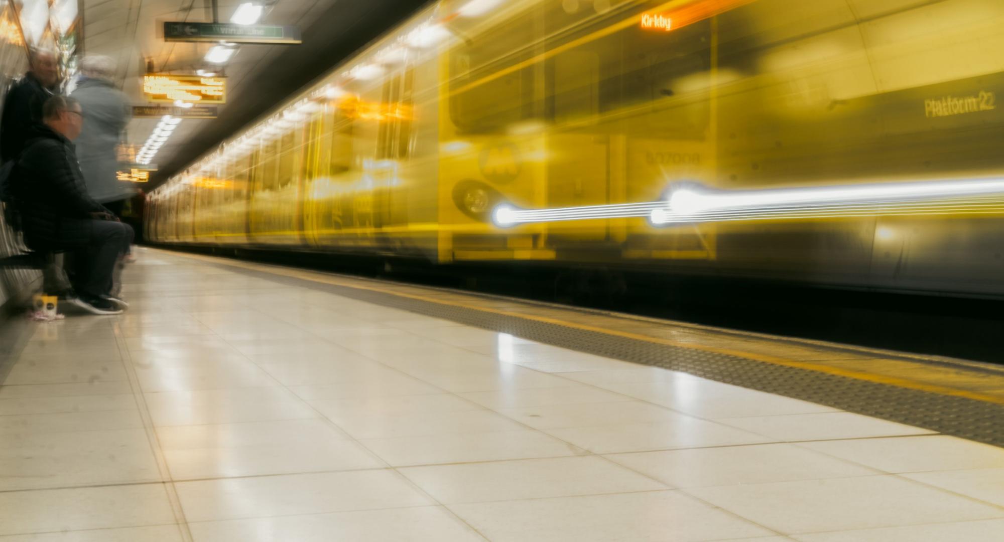 Fast Moving Merseyrail Train