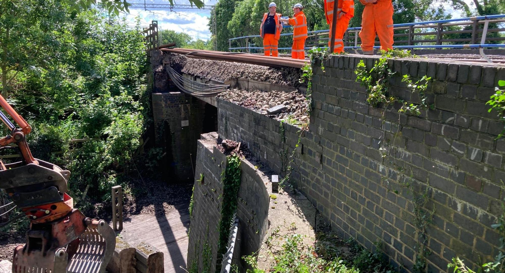 Damage from bridge strike Marston Lane