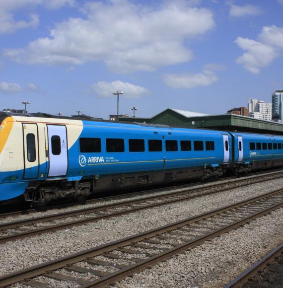 Arriva train in Cardiff