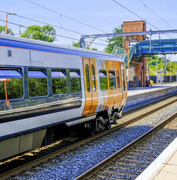 Electrified train in England