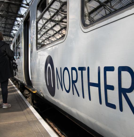 Commuters boarding a Northern Train