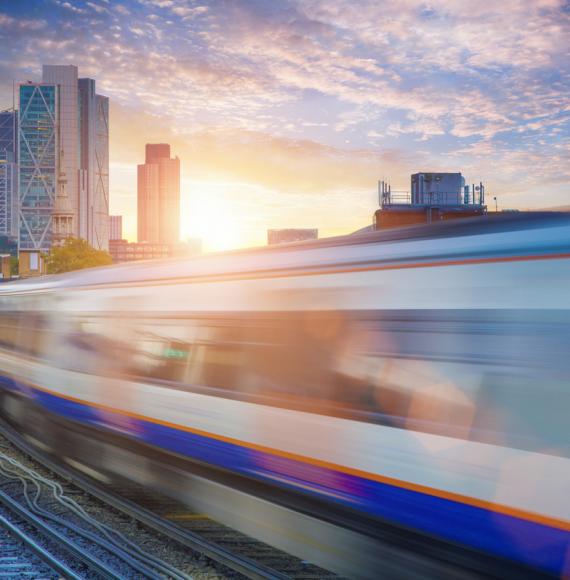 A fast train in London