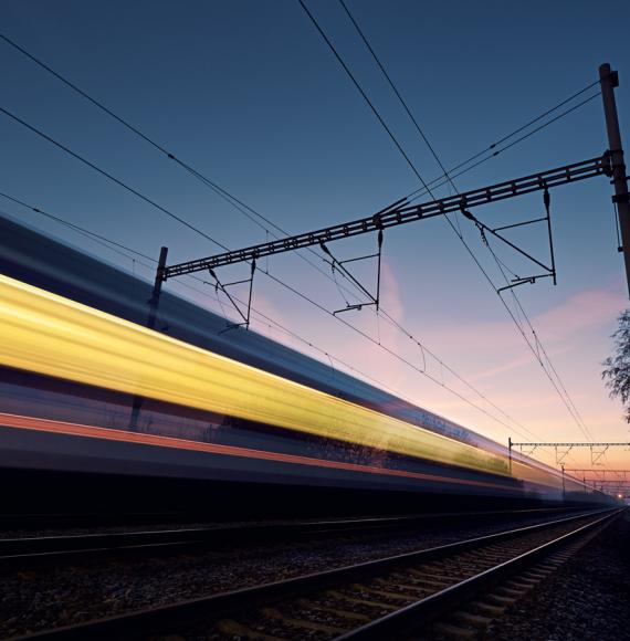 Fast moving train