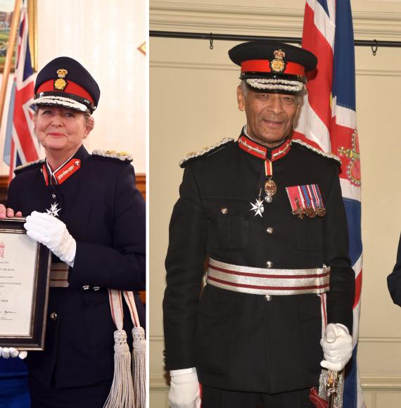 Staff receiving medals