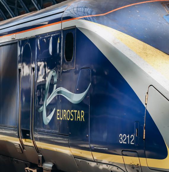 Eurostar train at a platform