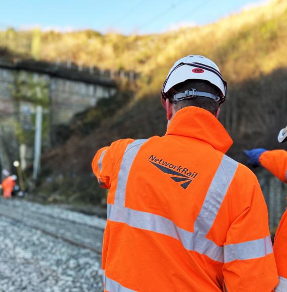 Engineers looking at tunnel