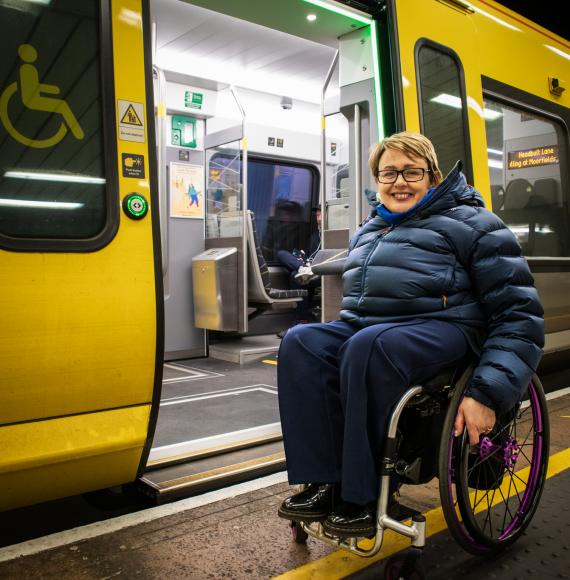 Tanni on the train