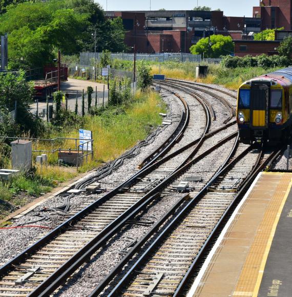 Train arriving at Staines from Windsor